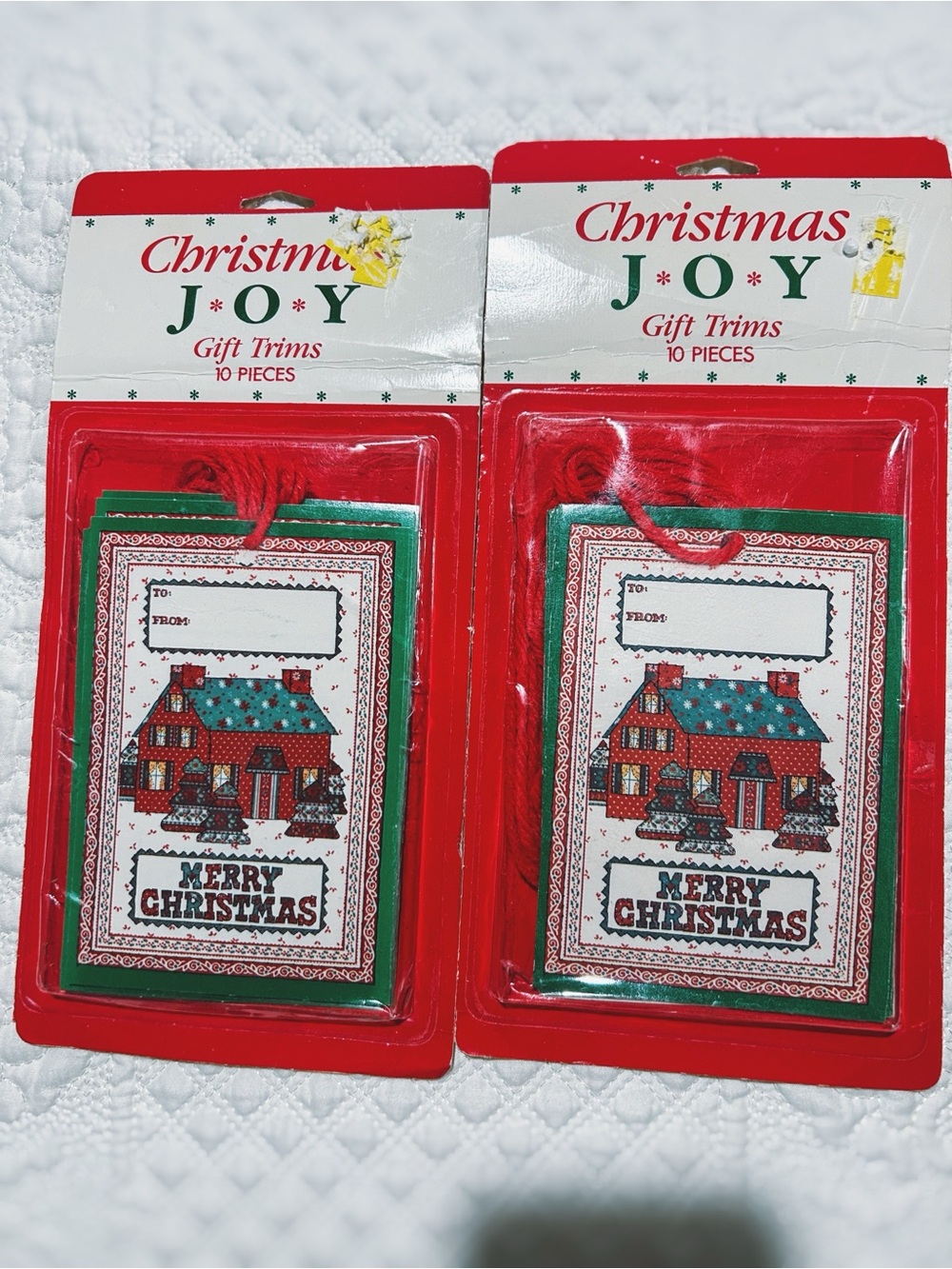 Nostalgic 1986 Christmas JOY Gift Trims - Merry Christmas Tags (2 Packs)